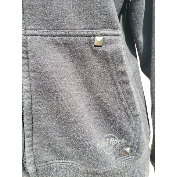Hard Rock Café Chicago Jacket Hoodie Womens Sz Small Gray Bling Accents Full Zip - Picture 5 of 16